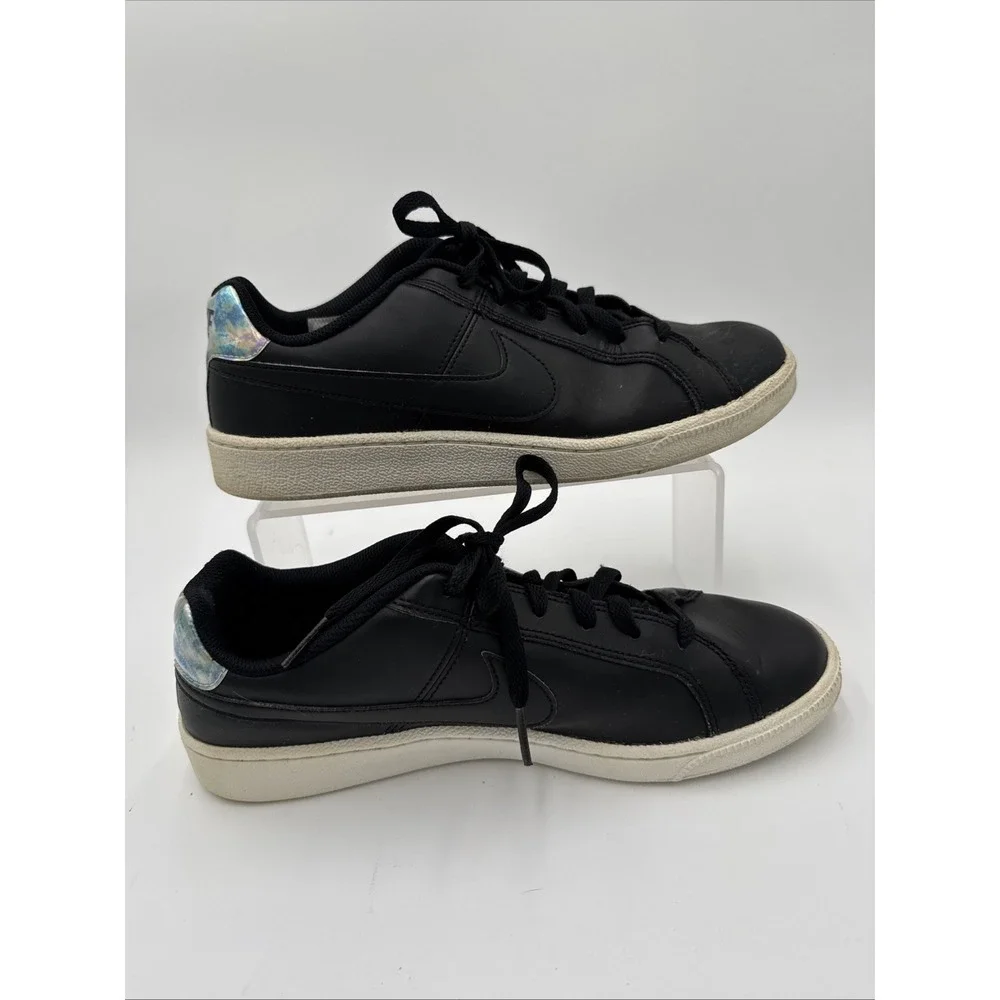 Nike Court Royale 74 Black Sneakers With Iridescent Back Women Sz-10, 749867-003